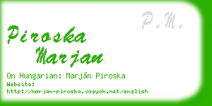 piroska marjan business card