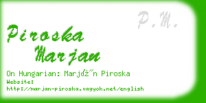 piroska marjan business card